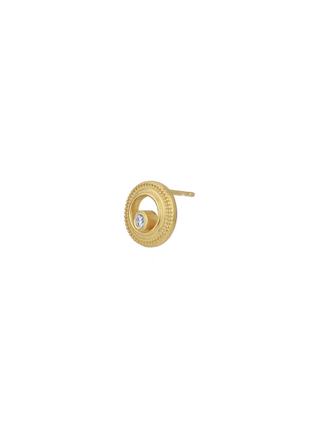 18kt Gold Plated with CZ Circular Stud Earring for women