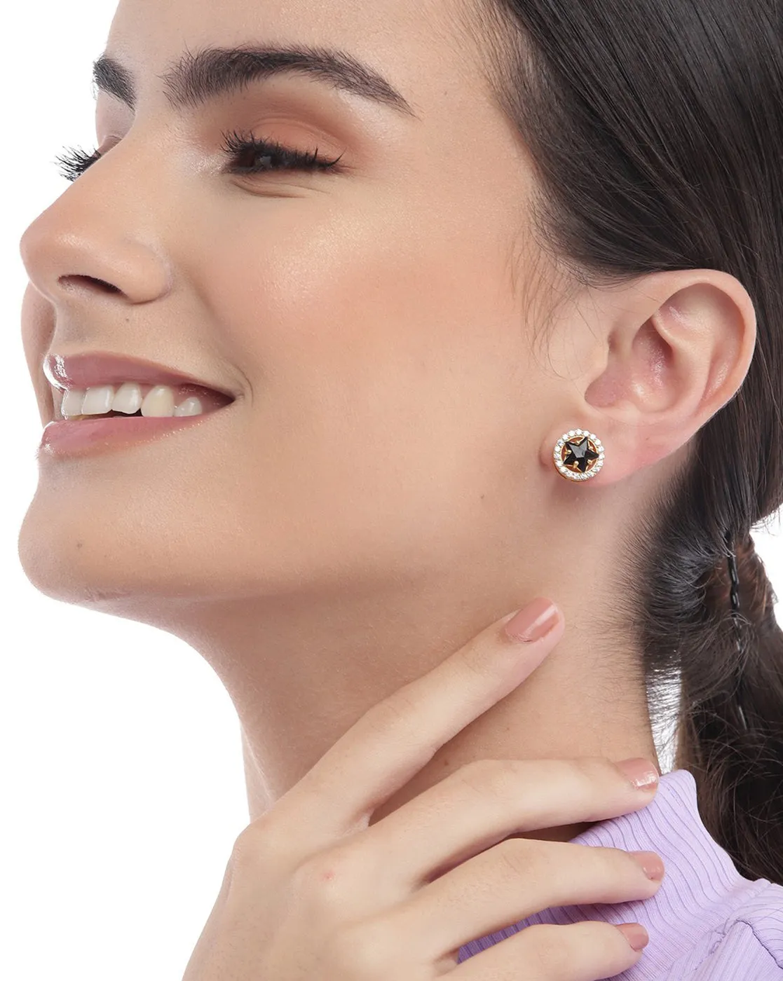 18kt Gold Plated with CZ Star Stud Earring for women