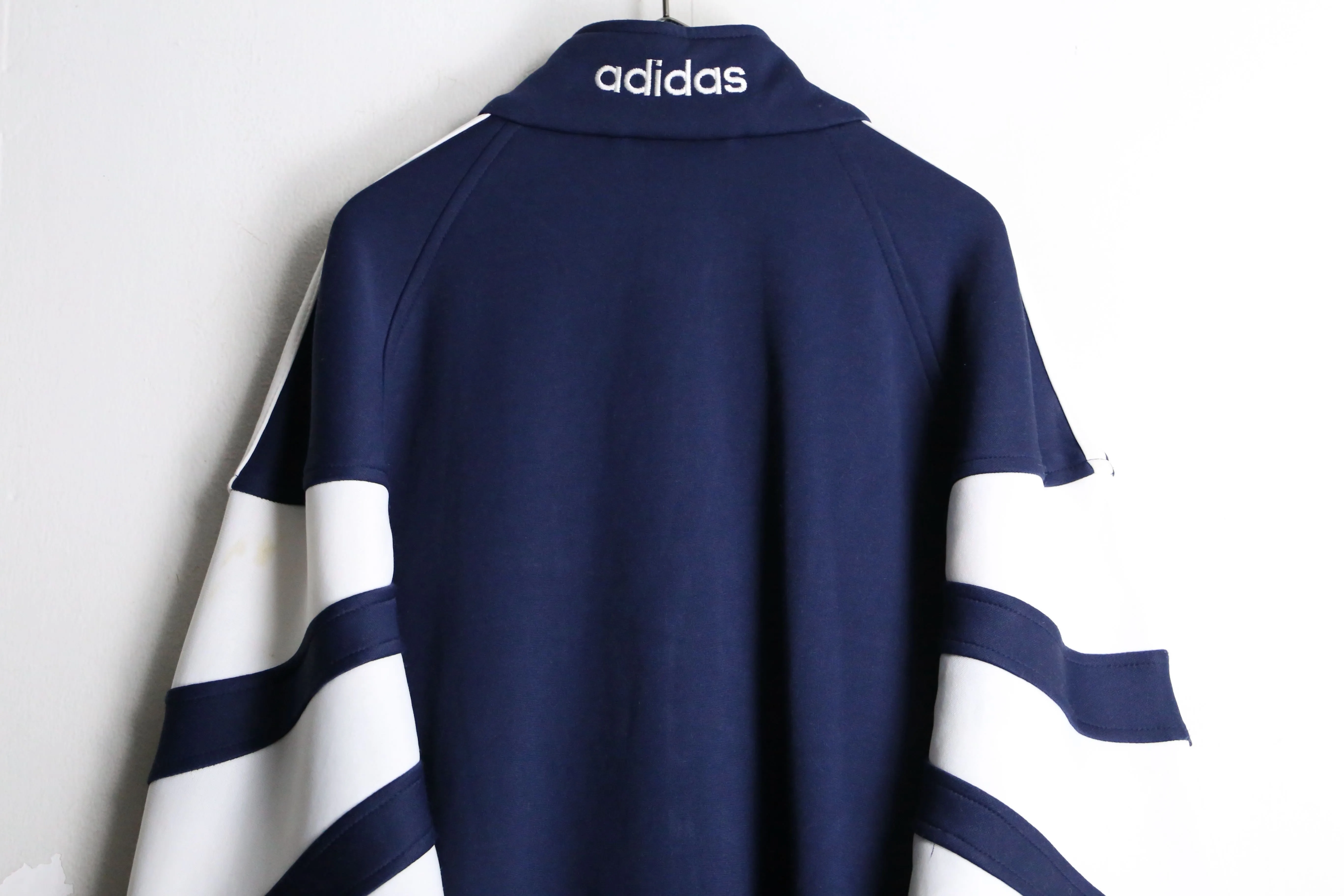 90’s “adidas” navy × white track jacket