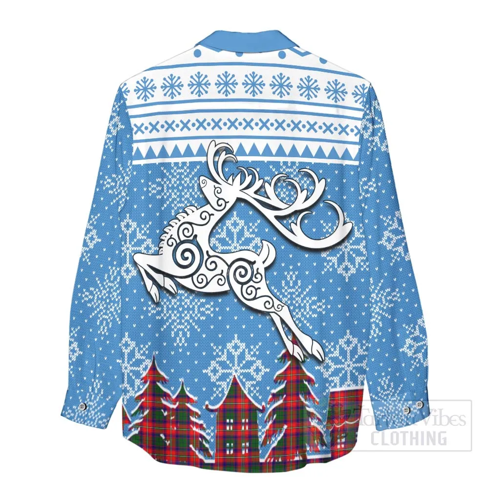 Belshes (Belsches) Clan Christmas Women's Casual Shirt Celtic Reindeer Style