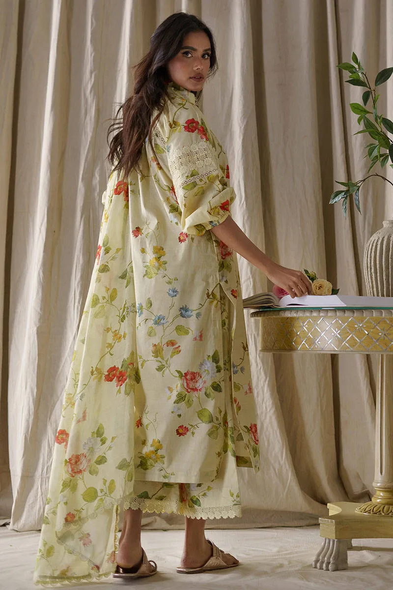 Spring Edit '24 - Reglan Rose Shirt With Pants And Dupatta